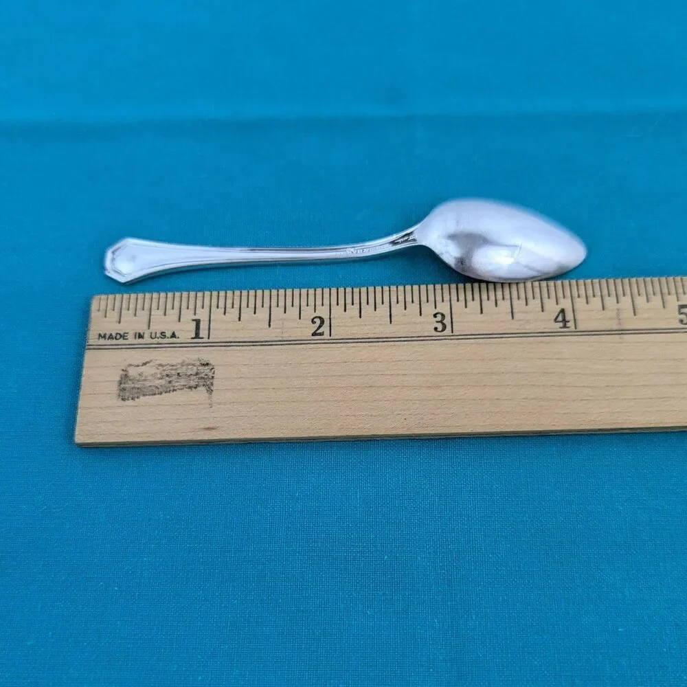 Demitasse Spoon Silverplate Monogrammed Reed & Barton Sierra 4 1/4 Inch 1914